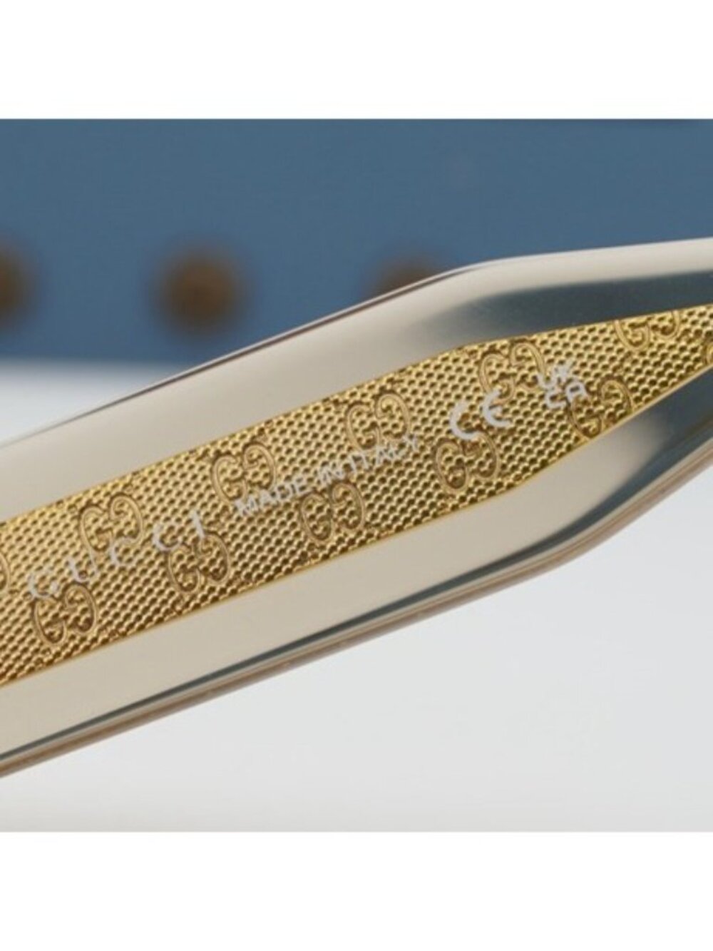 Gucci GG2065S 003 Sunglasses Yellow Cat Eye Frame, Brown with Logo Lenses - Picture 4 of 9